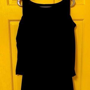 Black peek a boo sleeve dress